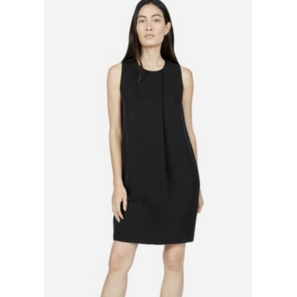 Everlane Womens Black Sheath Dress Zip Up Back US Size 10